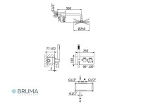 MEDIDAS SISTEMA DE DUCHA EMPOTRADO X-ALPHA BRUMA